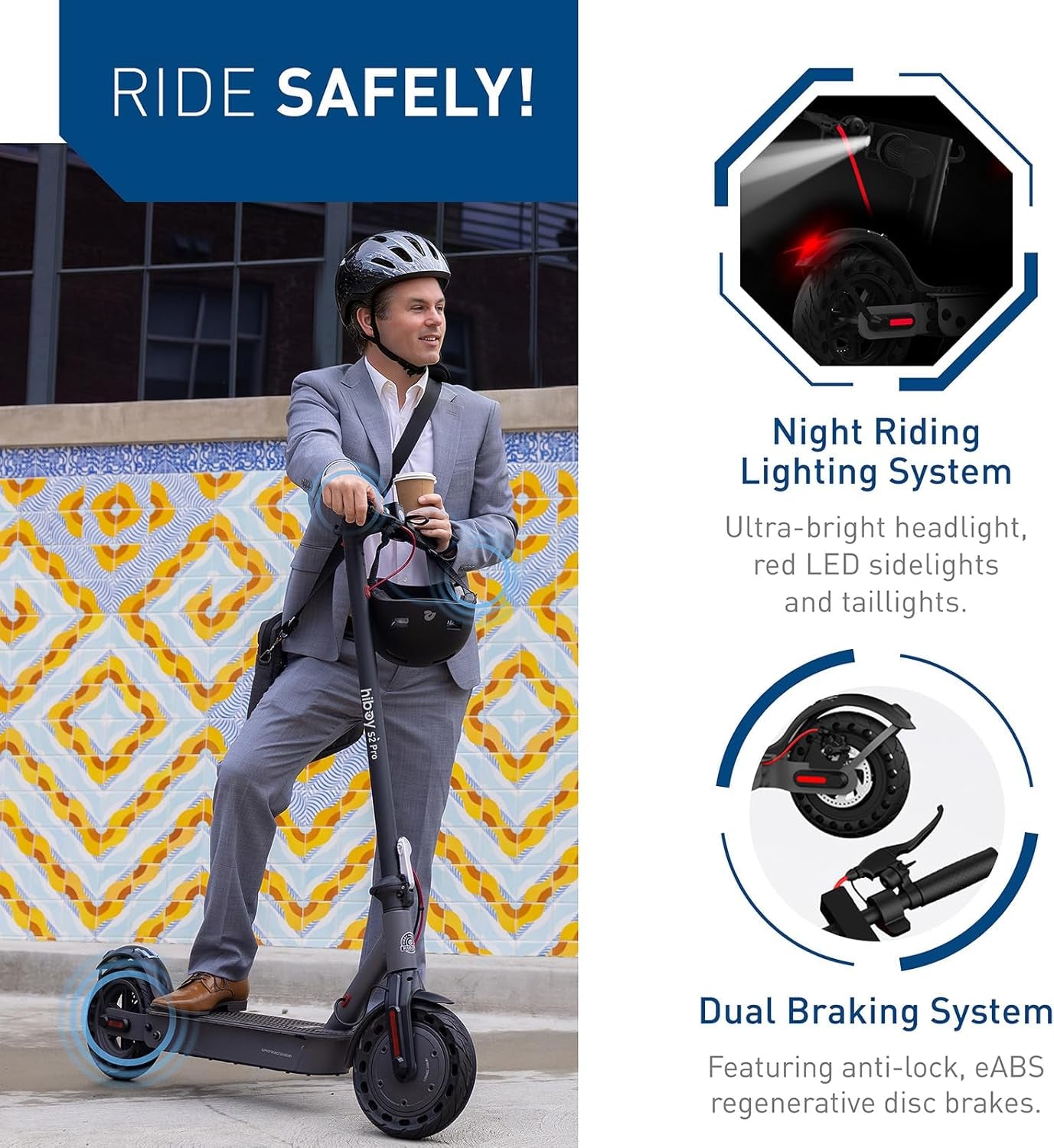 S2 Pro Electric Scooter, 500W Motor, 10" Solid Tires, 25 Miles Range, 19 Mph Folding Commuter Electric Scooter for Adults